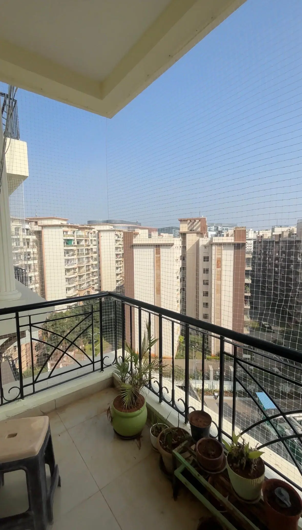 Balcony safety net installation in Bangalore apartment
